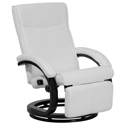 Recliner Chair MIGHT Faux Leather White