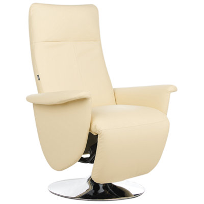 Recliner Chair PRIME Faux Leather Cream