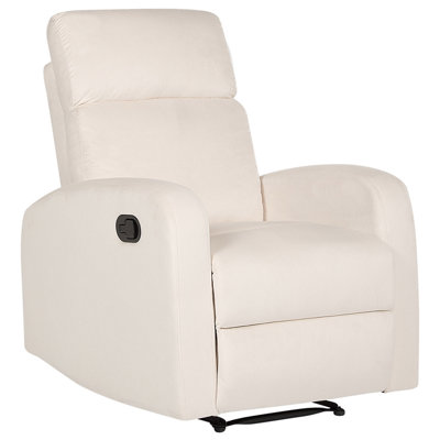 Recliner Chair VERDAL Velvet Off-White