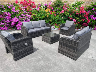 Grey rattan garden stools 2025