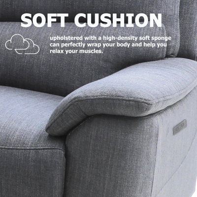 Recliner Sofa Set Corner Sofa Set Large 6 Seats Fabric Motor Reclining Sectional Sofa Set Recliner with USB Charger Port 2C2