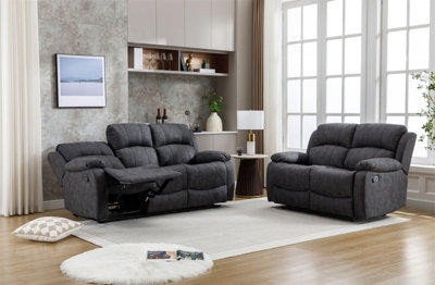 Recliner Sofa Set, Manual Recliner Sofa Suite, Sectional Recliner Couches Set 105 to 135 Degrees Recliner - 3+2 Seater Set