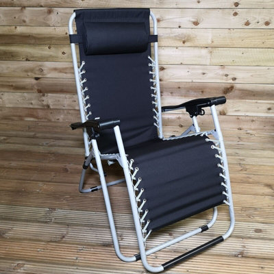 Reclining Garden Sun Lounger with Head Rest - 7