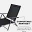 Reclining Outdoor Sun Lounger - 7 Position Folding Chair, Aluminium Frame Summer Garden Furniture