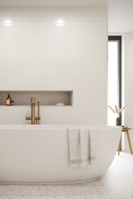 Reco Surfaces Flat Metro Tile (150mm x 75mm) Light Grey Wall Panel ...