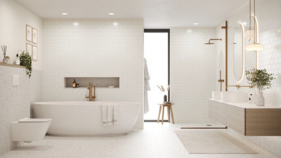 Reco Surfaces Sample of Flat Metro Tile (150mm x 75mm) Light Grey Wall ...