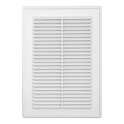 rectangle air vent with no screws visible cover plate and fly screen,flat back (250mm high x 180mm wide)