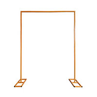 Rectangle Arch Stand Metal Backdrop Stand with Base Garden Arbors - 1.5m x 2m, Gold