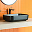 Rectangle Bathroom Vanity Wash Basin Sink Black Counter Top Ceramic Wash - 50cm x 40cm