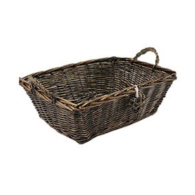 Rectangle Easter Egg Wicker Kitchen Fruit Storage Baskets Xmas Hamper Basket Neutral,Medium R 33x24x18cm