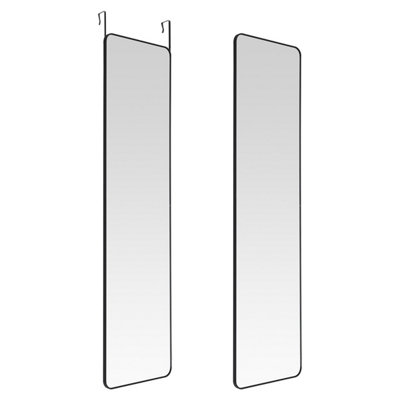 Rectangle Full Length Mirror Wall Mounted or Over The Door Floor Mirror Framed Mirror,Black, 37 x 147 cm