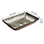 Rectangle Glass Bathroom Counter Top Basin Copper effect W 565 mm x D 365 mm