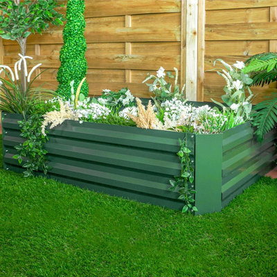 thumbnail image 2 of BIRDSINYARD Galvanized Steel Raised Garden Bed Kit - 4ft X 2ft X 1ft, Rust-Resistant, With Bracing Rods & Gloves 2 of 14