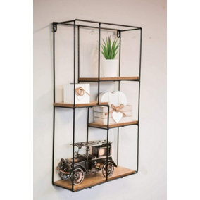 Rectangle Metal & Wooden Hanging Shelf
