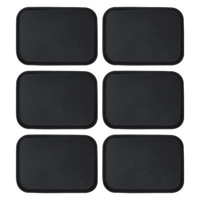 Rectangle Non-Slip Serving Trays - 35.5cm x 25cm - Black - Pack of 6