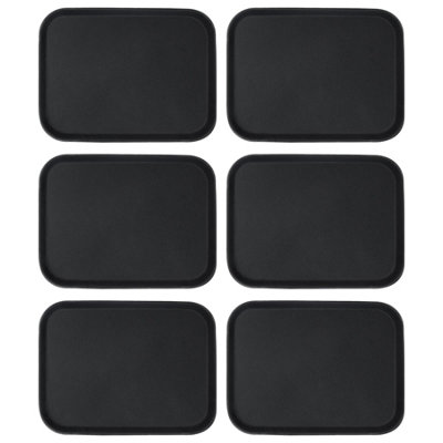 Rectangle Non-Slip Serving Trays - 51cm x 38cm - Black - Pack of 6