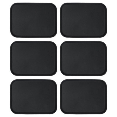 Rectangle Non-Slip Serving Trays - 56cm x 41cm - Black - Pack of 6