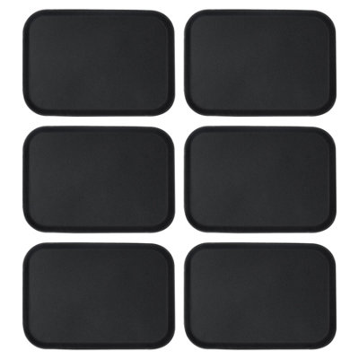 Rectangle Non-Slip Serving Trays - 66cm x 45.5cm - Black - Pack of 6