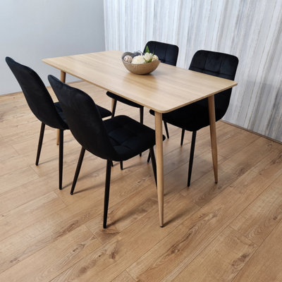 Oak table deals with black chairs