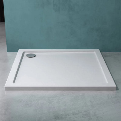 Rectangle Shower Tray 1200x800mm White Finish Stone Resin Slmline 40 mm Price Comparisons | Compare The Build
