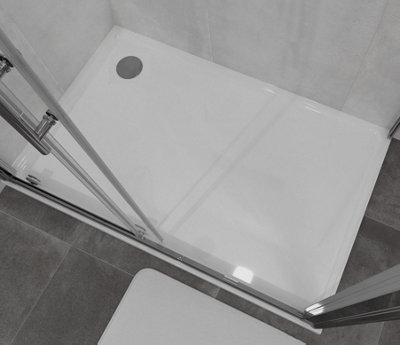 Rectangle Shower Tray 1200x900mm Stone Resin White Finish Slimline 40 ...