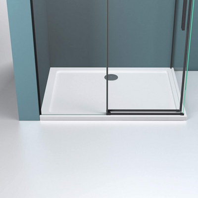 Rectangle Shower Tray 1400 x 760 mm Stone Resin White Finish Slimline 40 mm