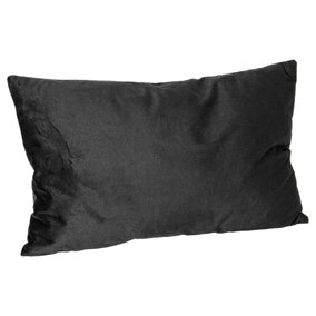 Rectangle Velvet Cushion - 60cm x 40cm - Black