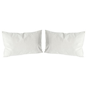 Rectangle Velvet Cushions - 60cm x 40cm - Cream - Pack of 2