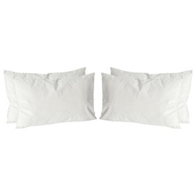 Rectangle Velvet Cushions - 60cm x 40cm - Cream - Pack of 4