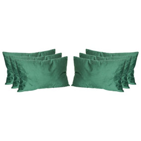 Rectangle Velvet Cushions - 60cm x 40cm - Green - Pack of 6