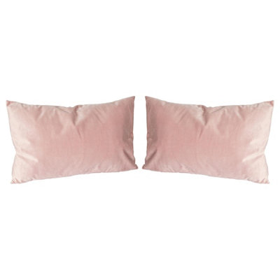 Rectangle Velvet Cushions - 60cm x 40cm - Pink - Pack of 2