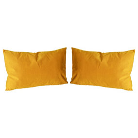 Rectangle Velvet Cushions - 60cm x 40cm - Yellow - Pack of 2
