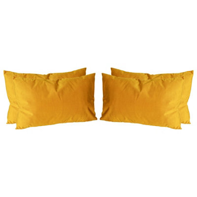 Rectangle Velvet Cushions - 60cm x 40cm - Yellow - Pack of 4