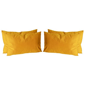 Rectangle Velvet Cushions - 60cm x 40cm - Yellow - Pack of 4