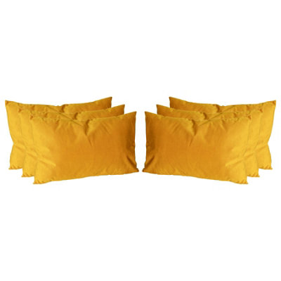 Rectangle Velvet Cushions - 60cm x 40cm - Yellow - Pack of 6