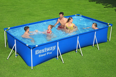 Rectangular Above Ground Swimming Pool, Bestway Steel Pro 5700L, Blue