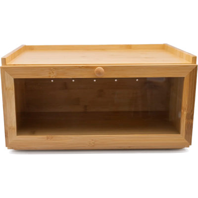 Rectangular Bamboo Single-Layer Bread Bin