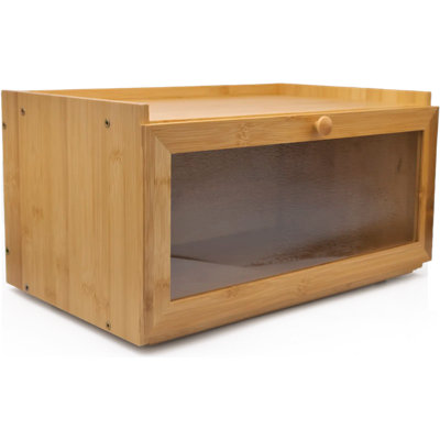 Rectangular Bamboo Single-Layer Bread Bin