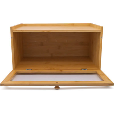 Rectangular Bamboo Single-Layer Bread Bin