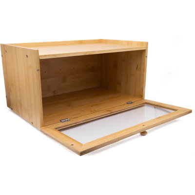 Rectangular Bamboo Single-Layer Bread Bin