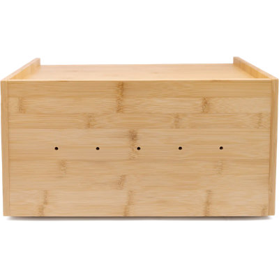 Rectangular Bamboo Single-Layer Bread Bin