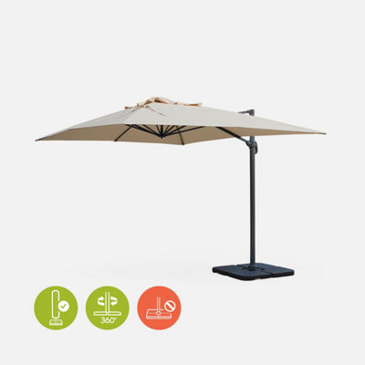 Malaise Zeldzaamheid Mauve Rectangular cantilever parasol 3x4m - Saint Jean de Luz - Beige | DIY at B&Q