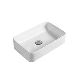 Rectangular Compact Ceramic Countertop Vessel without Overflow - 365mm - Balterley
