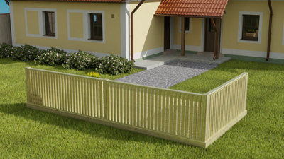 Rectangular decking kit with 2 side balustrade V.6, (W) 2.4m x (L) 4.2m
