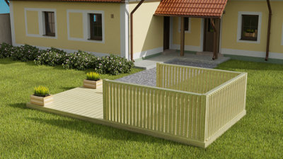 Rectangular decking kit with end balustrade 3x V.3, (W) 2.4m x (L) 3m