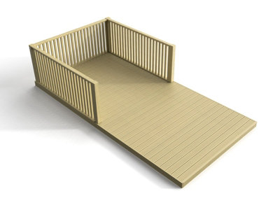 Rectangular decking kit with end balustrade 3x V.3, (W) 3m x (L) 3.6m