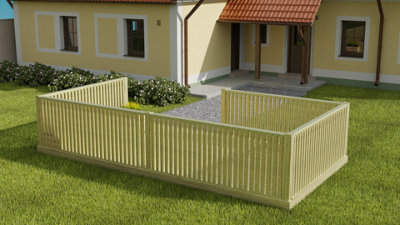 Rectangular decking kit with four side balustrade V.4, (W) 2.4m x (L) 4.2m