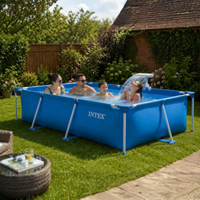 Rectangular Frame Pool 450 X 220X 84CM & LED Water Sprayer Bundle