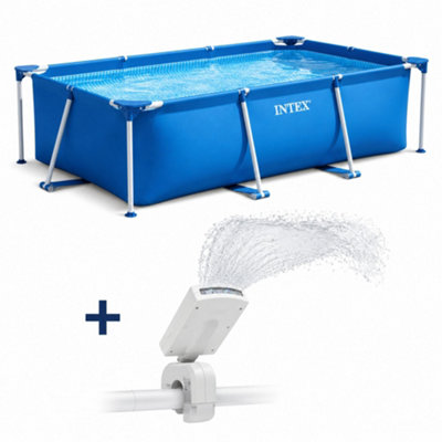 Rectangular Frame Pool 450 X 220X 84CM & LED Water Sprayer Bundle