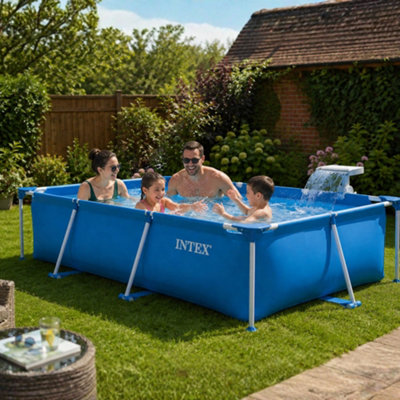 Rectangular Frame Pool 450 X 220X 84CM & LED Water Sprayer Bundle